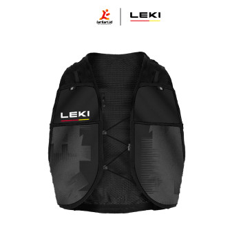 LEKI - Trail Running Quiver Vest - Black - Bright Red - Shuttle Grey